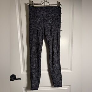 Athleta Black and White Static Print Leggings